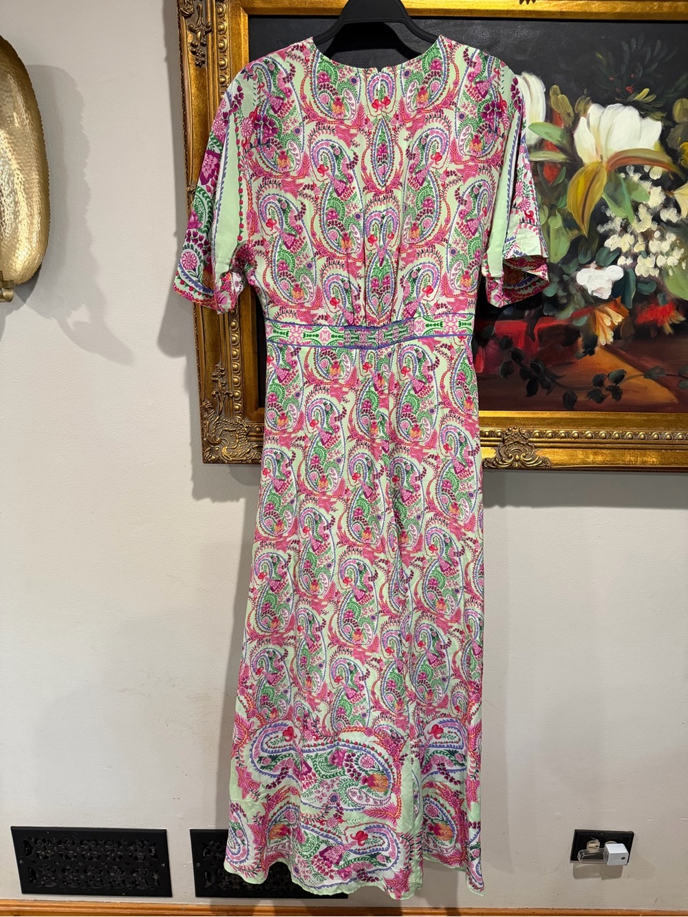Hale Bob Pink and Green Paisley Maxi Dress - Picture 2 of 5